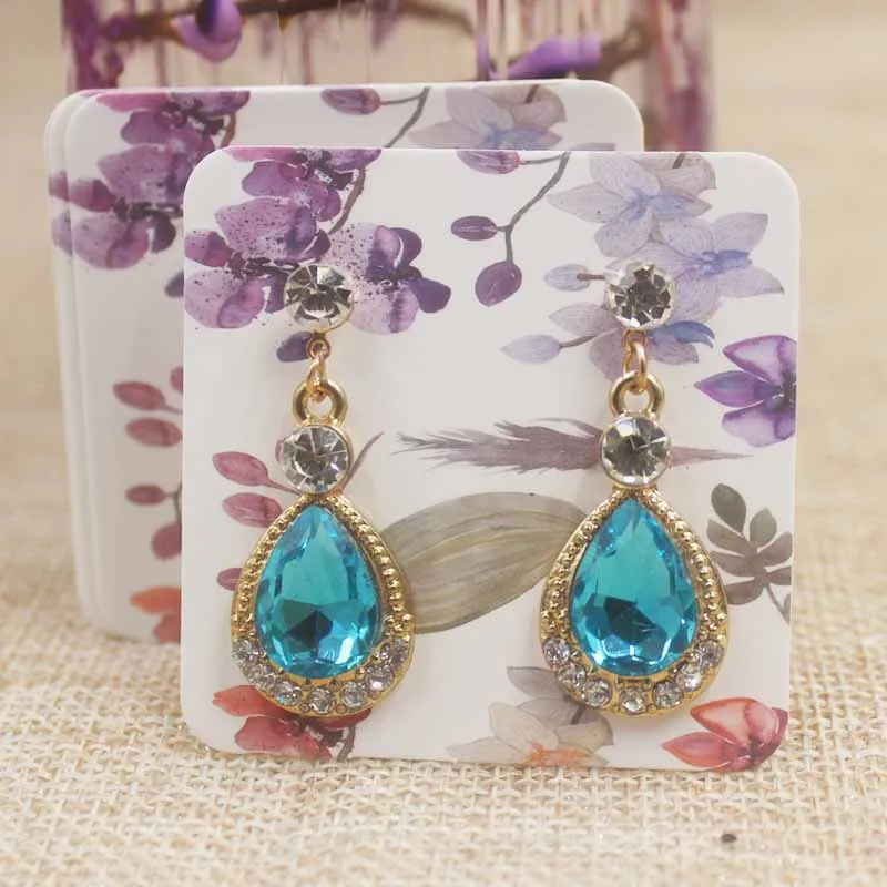 5*5 см мраморные висячие серьги с цветком карты дизайн бирка ювелирные изделия