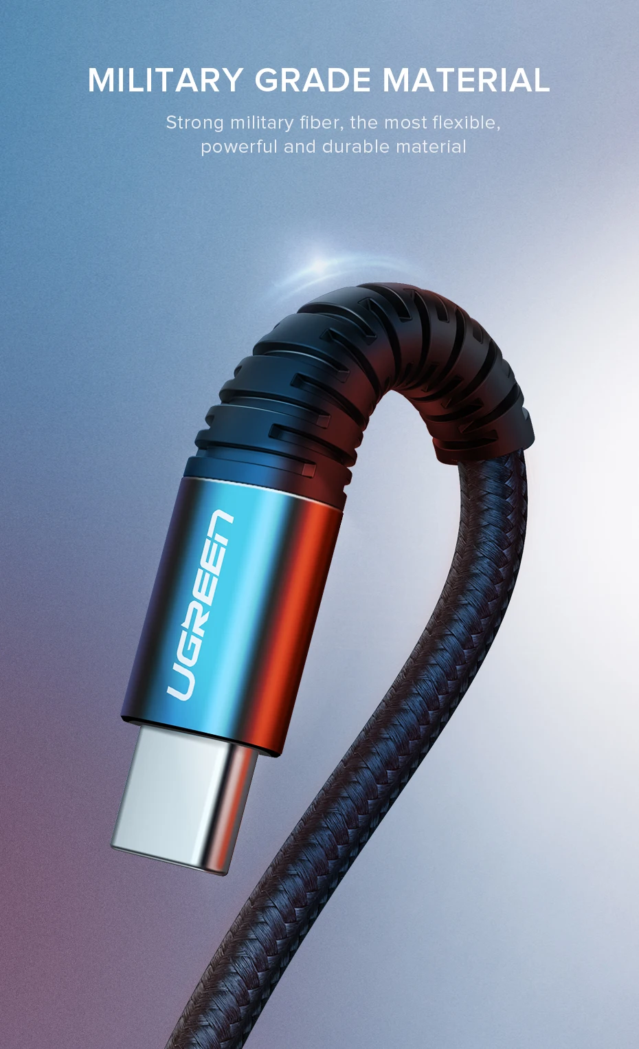 Ugreen 3A USB C кабель для samsung S10 S9 Note 9 Xiaomi Mi 9 8 Быстрая зарядка type-C кабель для Oneplus 6t type C шнур зарядного устройства