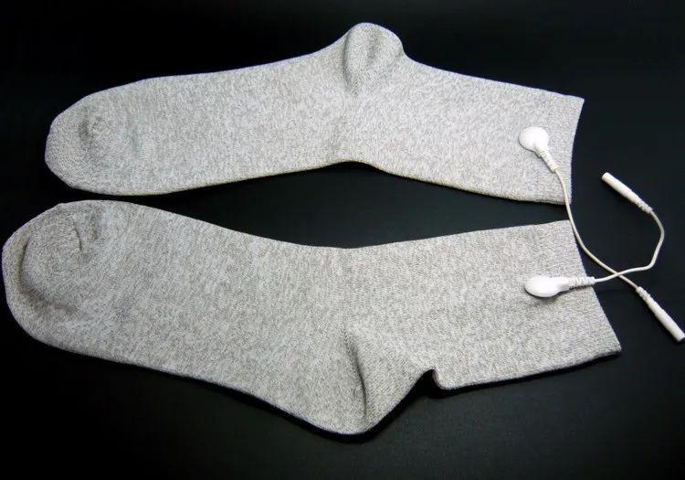 

(20 Pairs /lot) New Tens/ems Conductive Sockings For Electrotherapy 40pcs Socks +40pcs Cables Dhl New