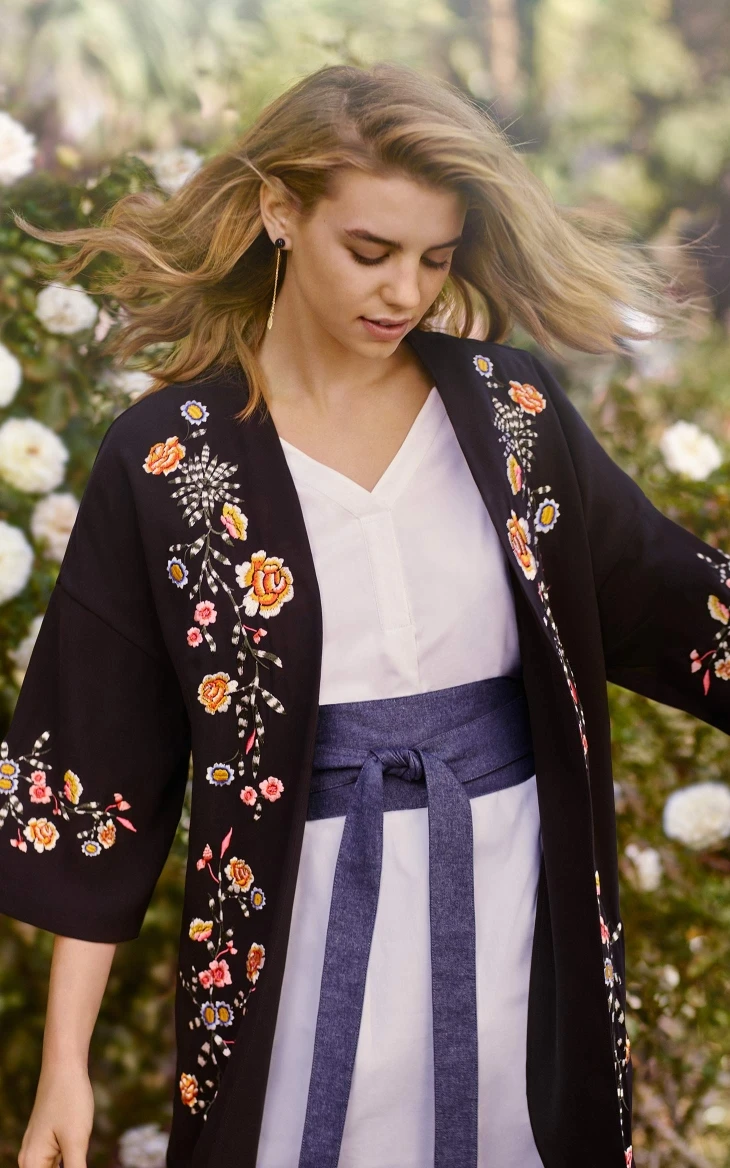 Vero Moda Весна Лето Новая женская цветочная вышивка с открытыми плечами рукава шифоновое пальто куртка женская| 318121549