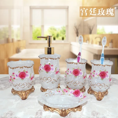 Набор из 5 предметов для ванной комнаты смолы|bathroom accessories|toiletries setdecorative bathroom accessories