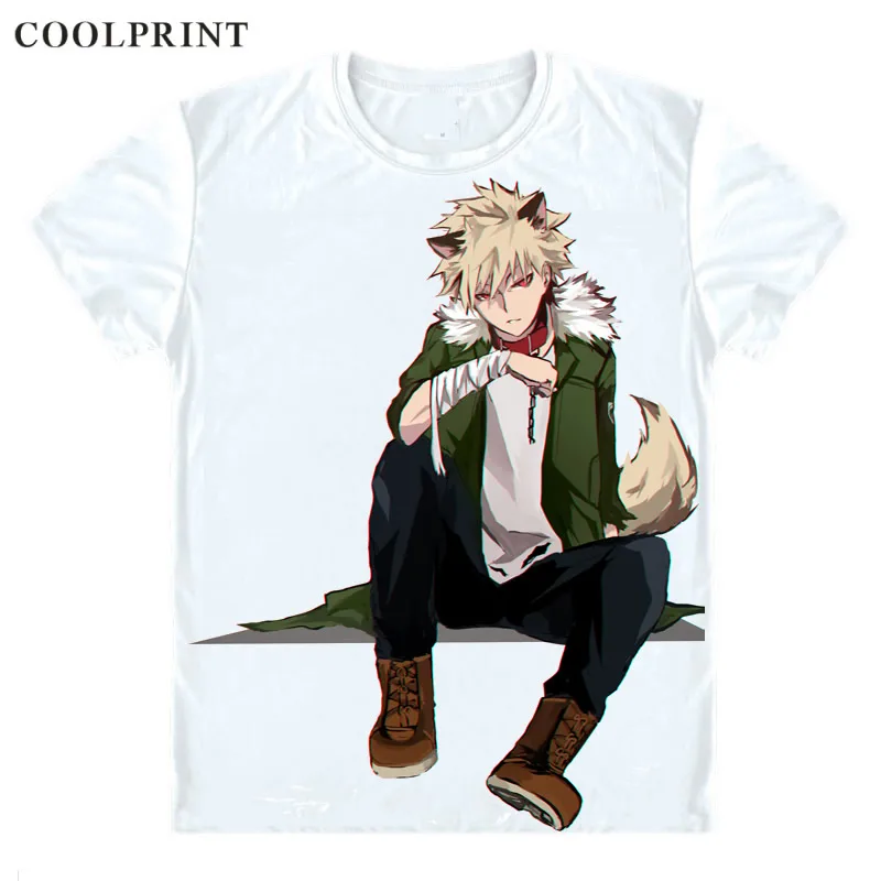 Bakugou Katsuki футболка Boku no Hero Academy My Hero Academy Мужская Повседневная футболка премиум-класса футболка с короткими рукавами и принтом