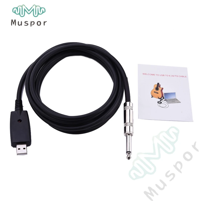Кабель-адаптер для подключения гитары 1/4 дюйма 6 35 мм к USB | Спорт и развлечения