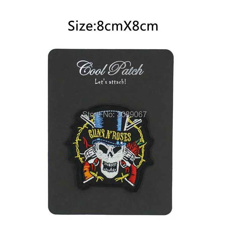 3 &quotGuns N Roses GnR Skull вышитая музыкальная группа LOGO Sew On Iron badge Emo гот панк рокабилли для