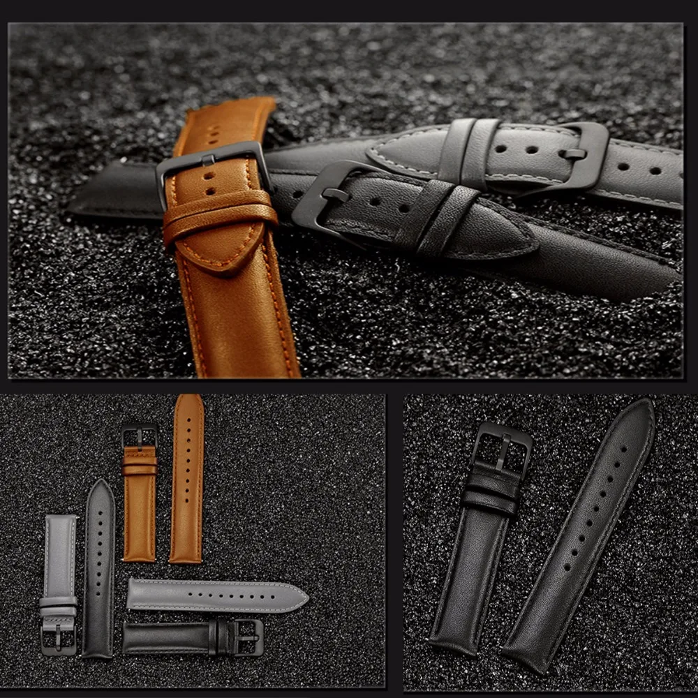 Eastar 20 мм кожаный ремешок с черной пряжкой для Xiaomi Huami Amazfit Bip BIT Lite Молодежные Смарт-часы носимые наручные браслет ремешок для часов