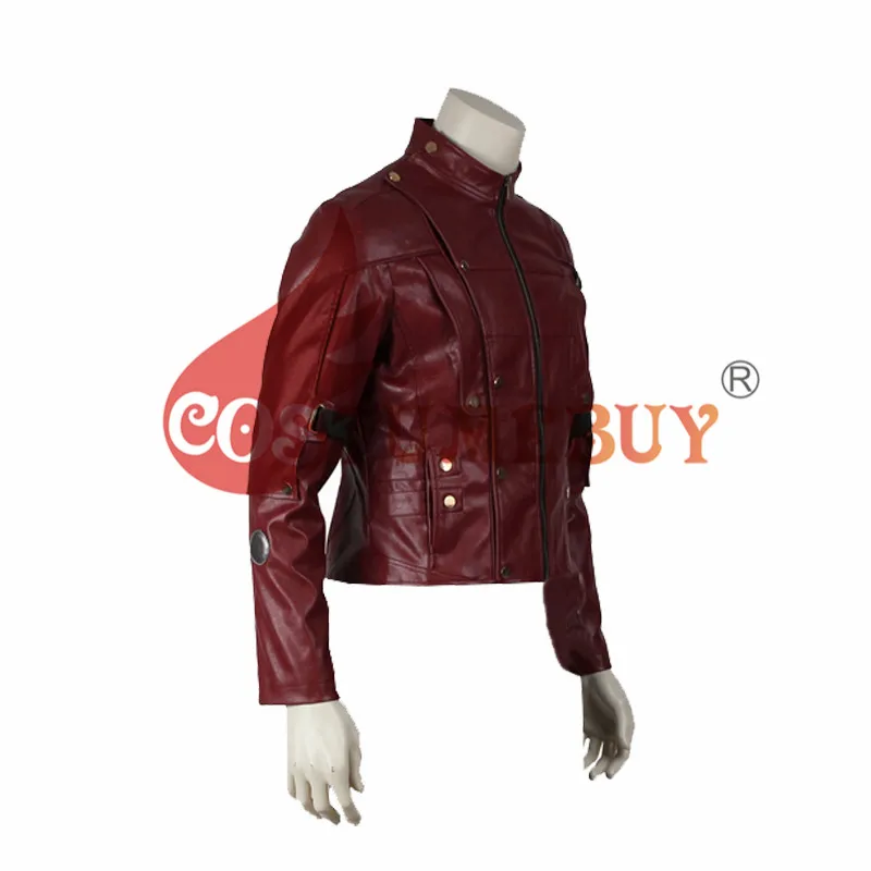 CostumeBuy куртка звездного лорда короткая куртка косплей костюм на Хэллоуин стражи галактики 2 Питер Квилл пальто кожаная куртка Красный