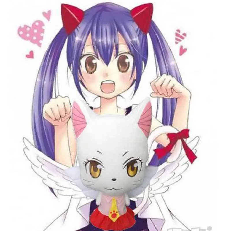 

58cm Anime Fairy Tail Charles Lulu Plush Toy Kawaii Happy & Charles Cat Stuffed Toys Doll Figure Toy For Kids Gifts