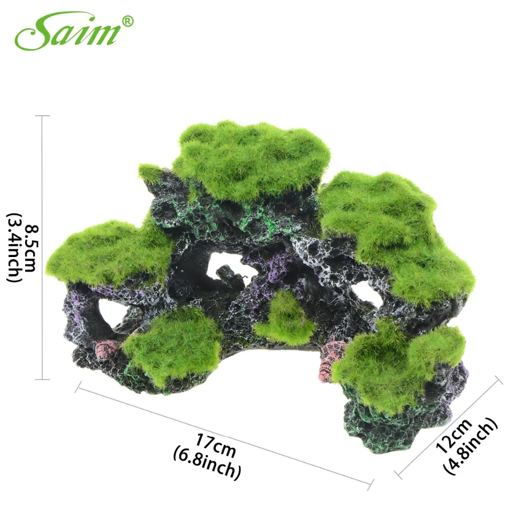 Saim декорирования аквариума Смола горный вид мох коралловых рифов скала скрыть
