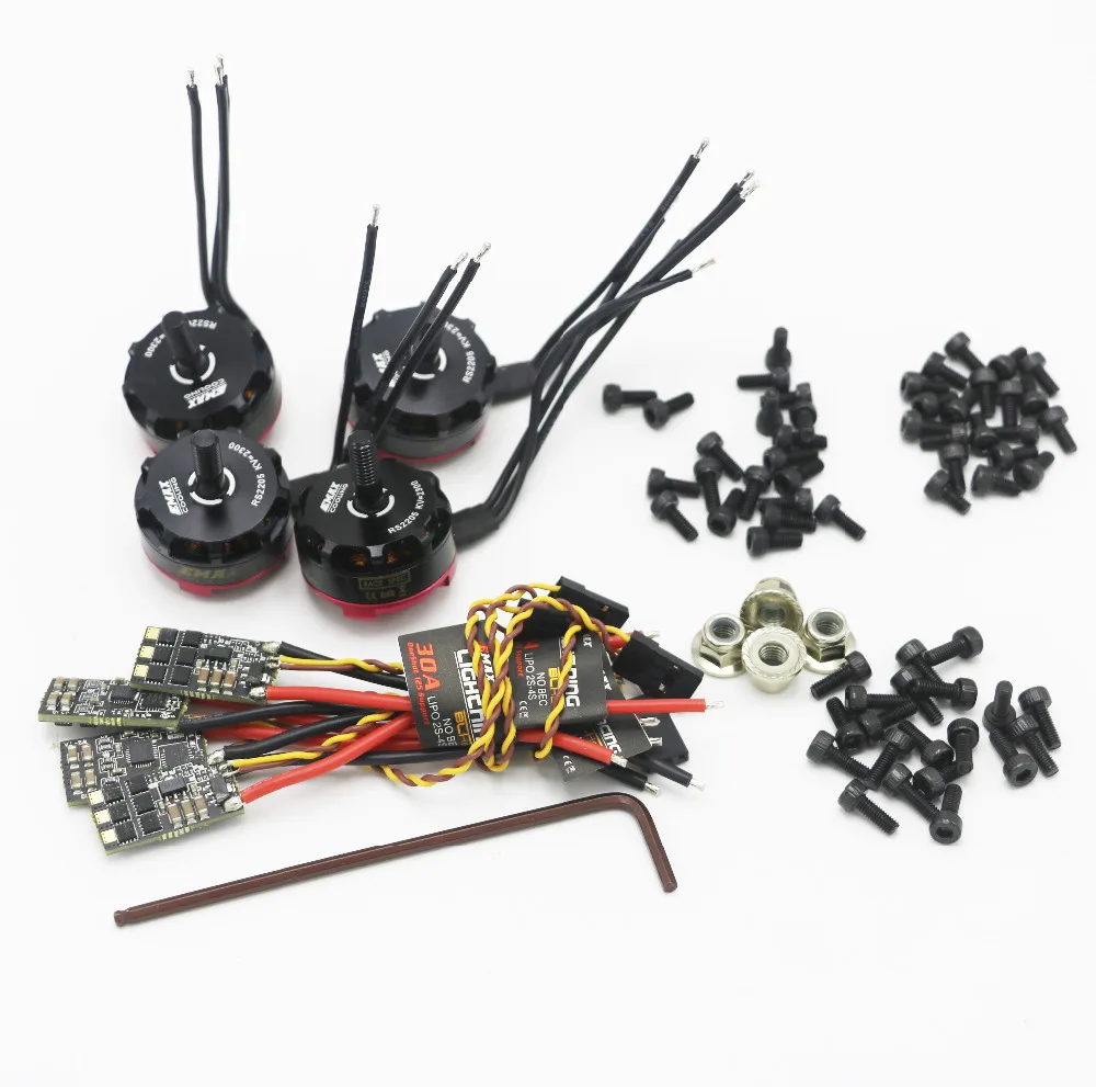 4 шт. EMAX RS2205 2300KV/2600KV бесщеточный двигатель CCW мотор+ Lightning 30A мини набор ESC для RC FPV Racer Drone Quadcopter