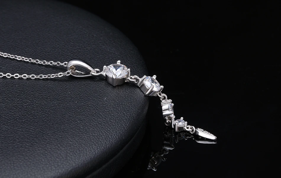 ORSA JEWELS наборы из чистого 925 пробы серебра для женщин в форме длинного листа AAA кубический циркон ожерелье и серьги Модный Ювелирный Набор SS14