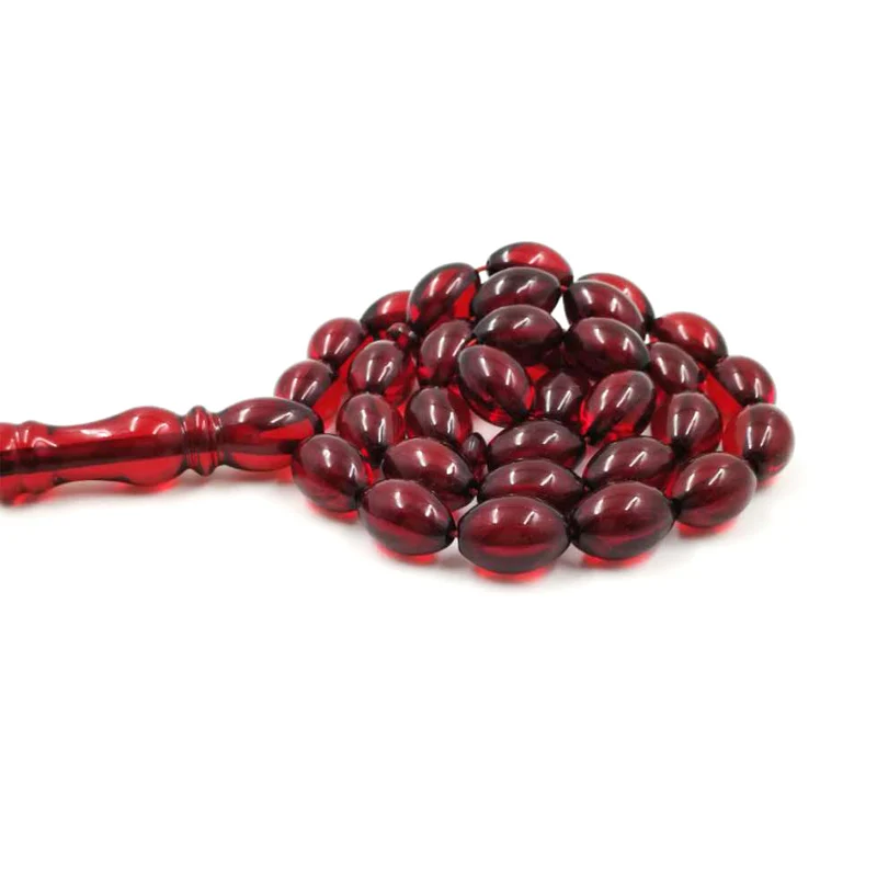 Мусульманский браслет из красной смолы Tasbih, 33 Четки из бисера, красные браслеты из бисера, брезент tespih, мужские новые стильные четки