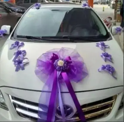 Основной и вспомогательный свадебный автомобиль декоративные цветы набор Снежная пряжа бант Роза Автомобиль Моделирование декоративные поплавки гирлянда - Цвет: style 4