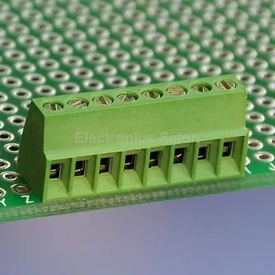 

100 шт., 8 полюсов, 2,54 мм/0,1 дюйма, универсальная Клеммная колодка PCB