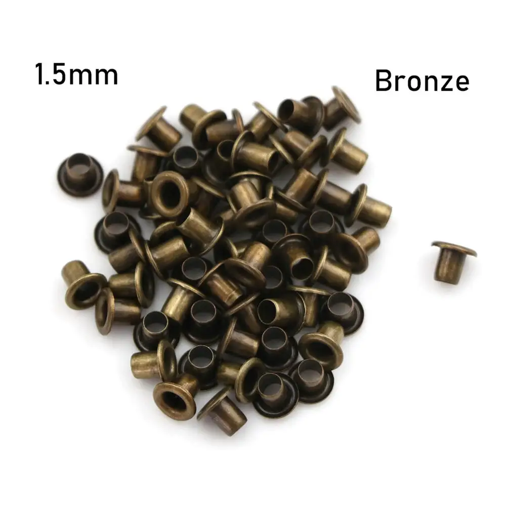 bronze 1.5mm 50 шт Мини ушко кнопки для DIY кукла пояс металлические пряжки кнопки, сумок, обуви, одежда аксессуары для шитья 1,5/2,0/2,5 мм - Цвет: bronze 1.5mm