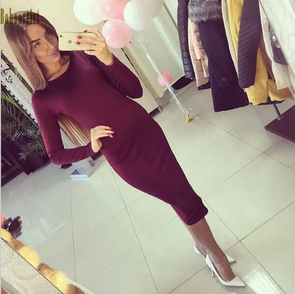 Осень 2017 г. Женская оболочка Офисные наряды однотонные обтягивающие короткий