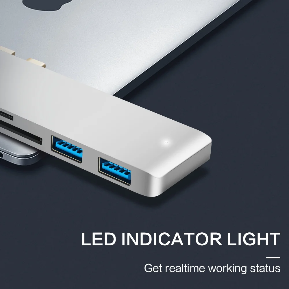 USB c концентратор 3 0 Thunderbolt адаптер для зарядки type к с TF SD картой чтения данных macbook