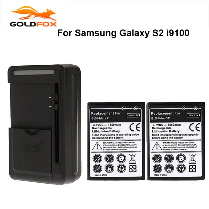 2 шт 1650mah батарея с USB настенное зарядное устройство для Samsung Galaxy S2 SII i9100 GT i9100|batteries