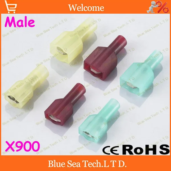 

Free Shipping 900pcs/lot MDFNY1.25/2/5.5-250 cold-pressed terminal Insulated Terminal For 0.5-6.0mm2,22-10 AWG Wire