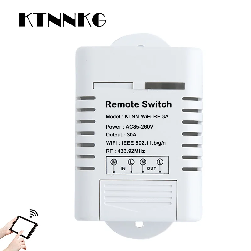 

30A High Power eWelink Wifi Relay Switch Receiver 110V - 220V Smart Home Gadgets Wireless Light Switch APP Control&RF433MHz