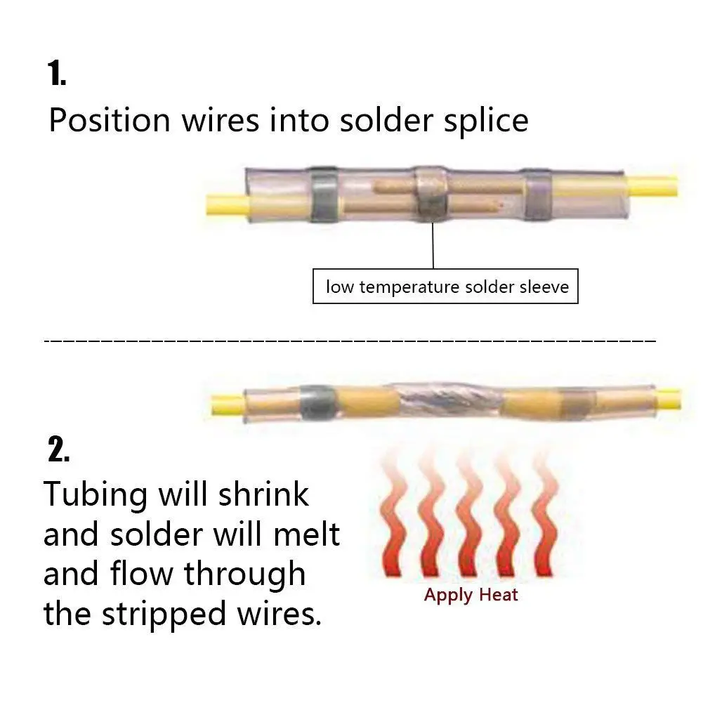 SHGO-65pcs Solder Seal Wire Connectors Heat Shrink Electrical Terminals Assorted Insulated Waterproof Butt Connector set | Инструменты