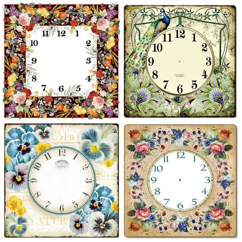 

5d diy diamond painting wall clock flowers landscape full square / round 3D mosaic embroidery home decoration crafts gifts