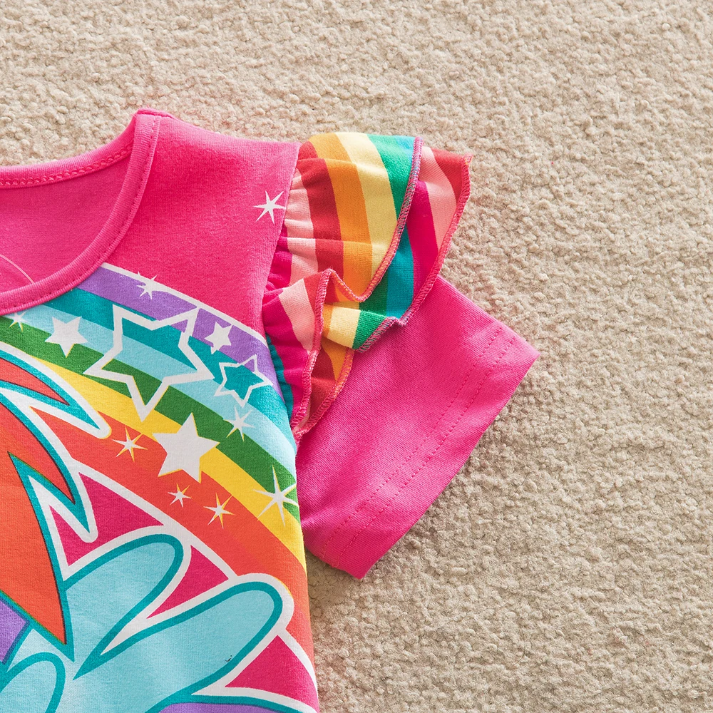 Летнее платье для девочек модная детская одежда повседневное Хлопковое с