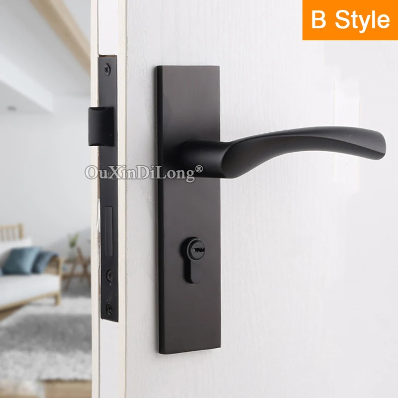 Европейский черный бесшумный дверной замок набор врезных замков для входной