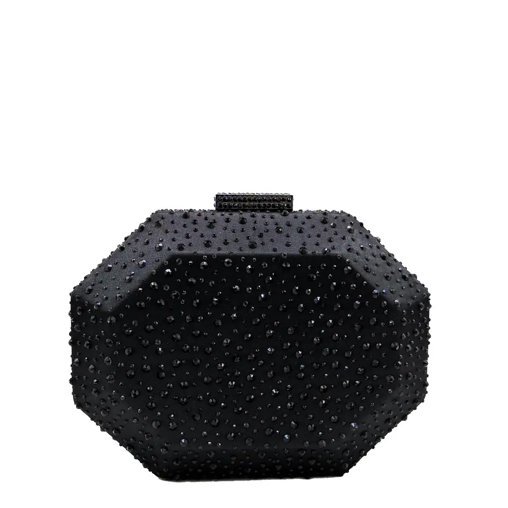 Black Evening Bag Бутик De FGG изысканный, на каждый день женские хрустальные клатчи вечерние сумки Жесткий Чехол роскошные сумки женские металлические клатчи Свадебный Кошелек - Цвет: Black Evening Bag