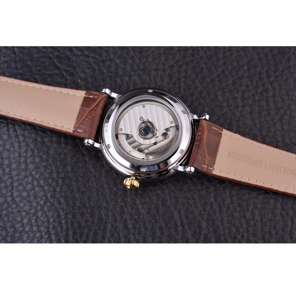 Forsining мужские часы полностью золотые Роскошные автоматические Tourbillion Design 3 ATM