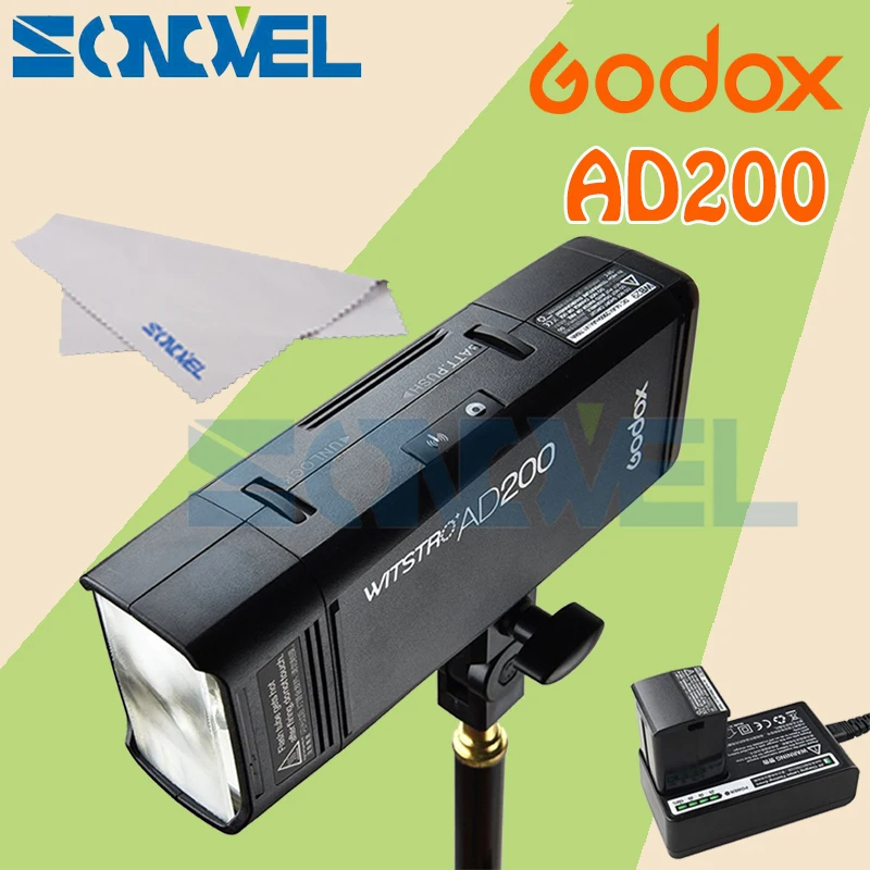 В наличии! Карманная вспышка GODOX AD200 2 4 ГГц 8000 с 2900 Вт мАч|flash light|flash hssflash head |