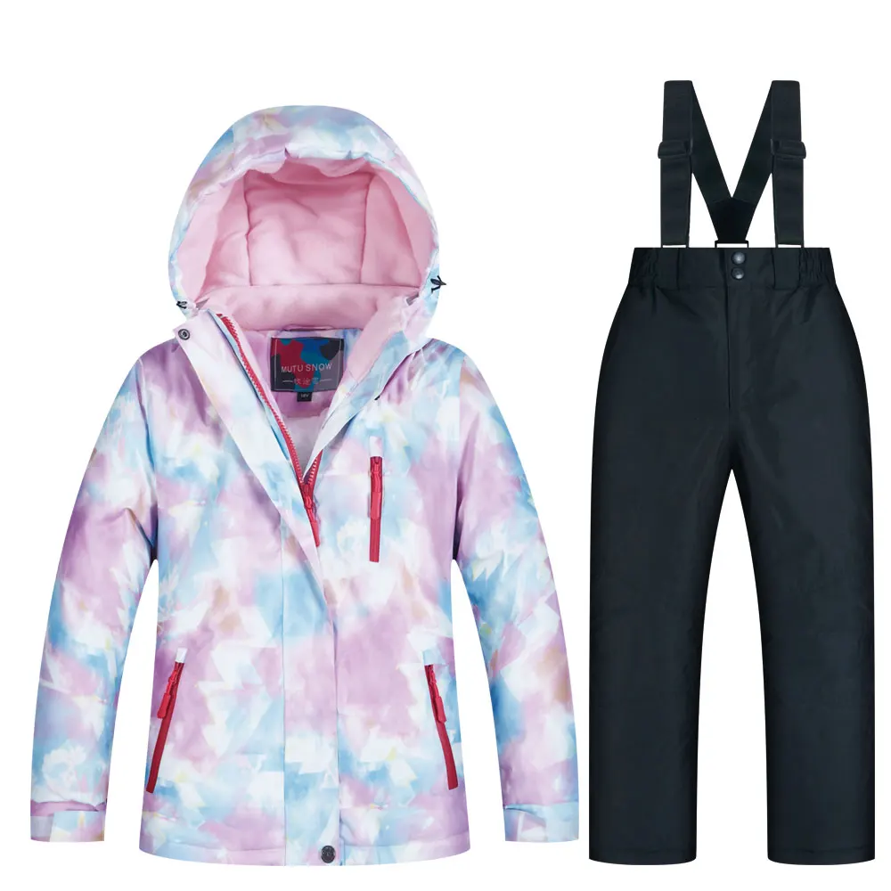 

Новый детский лыжный костюм детский брендовый ветрозащитный водонепроницаемый теплый зимний комплект для девочек куртка для катания на лыжах и сноуборде для детей