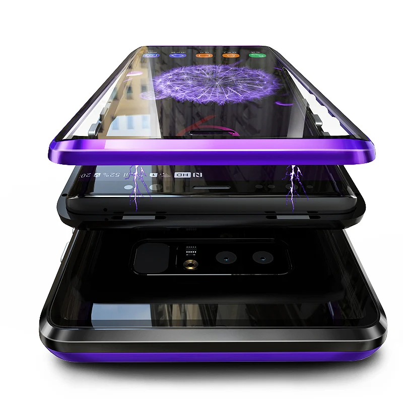 Магнитный адсорбционный противоударный металлический бампер + Прозрачный