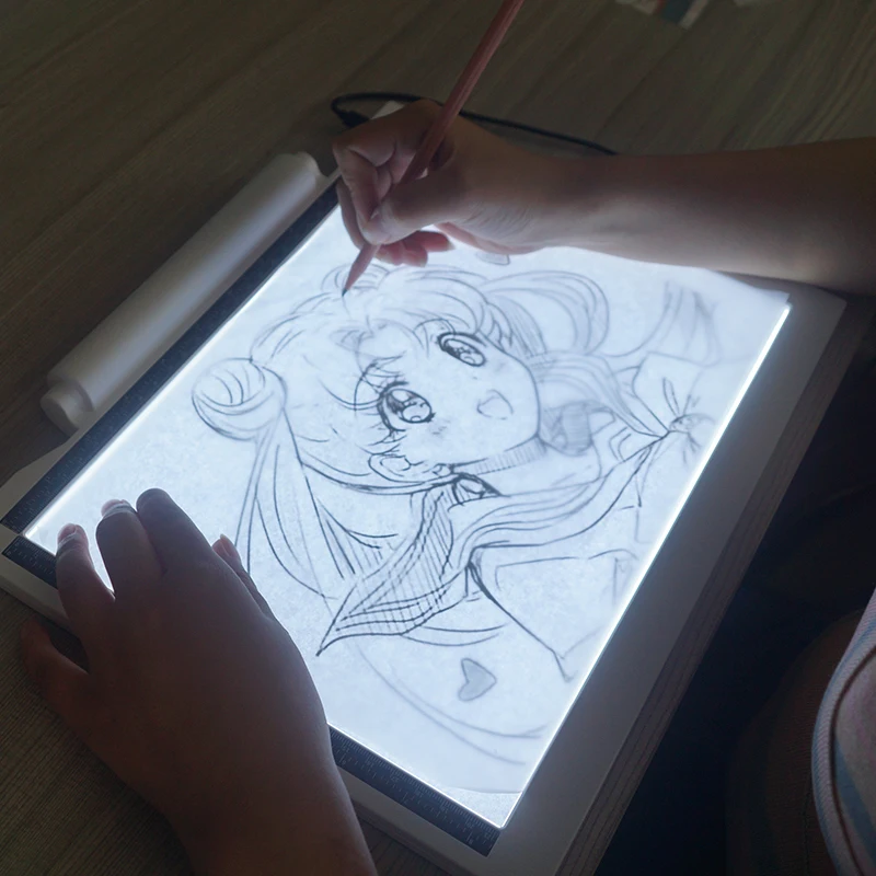 2019 A4 Led Wireless Light Pad With Scale Drawing Board Copy Tablet USB cable box LED Tracing For Animation | Компьютеры и офис