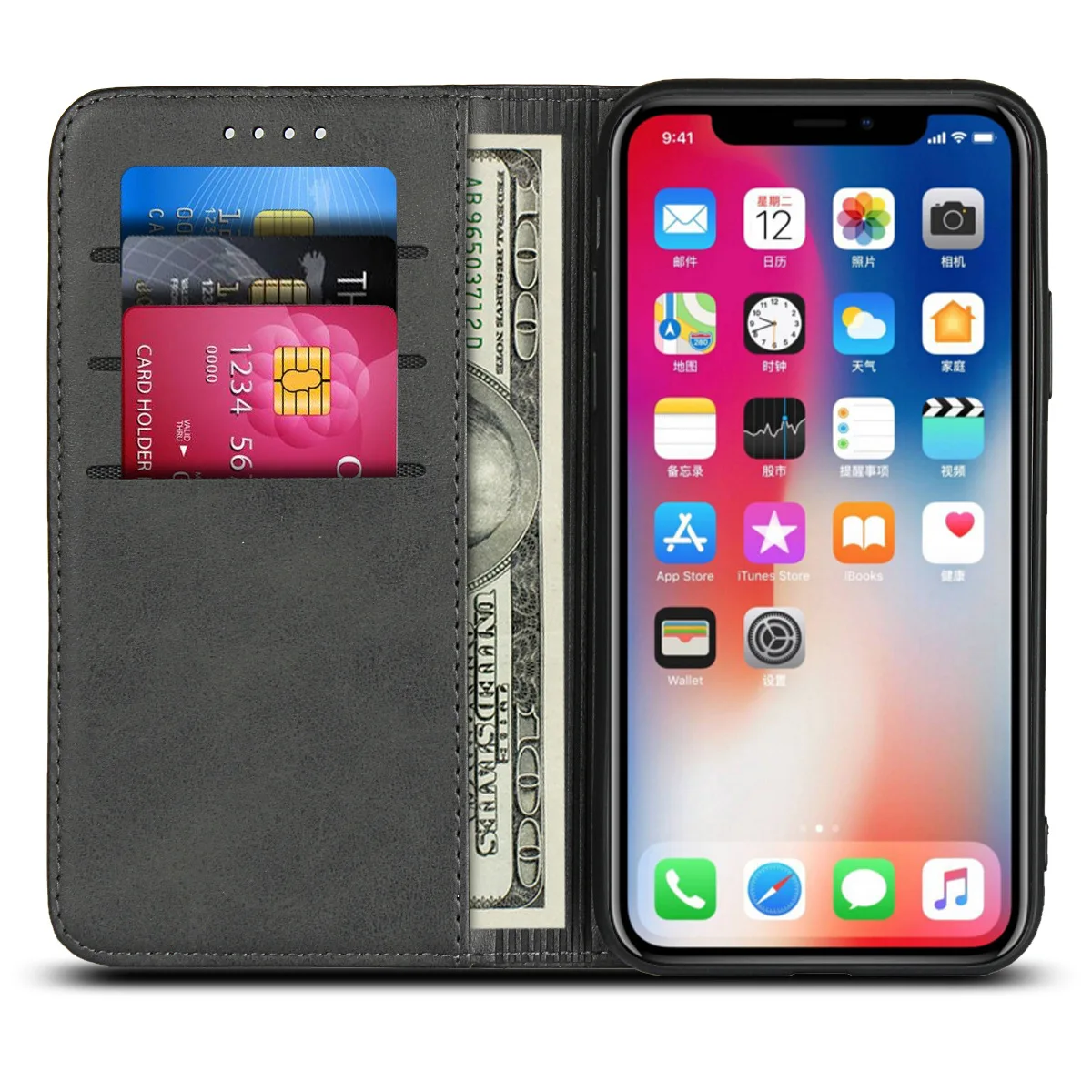 Магнитный чехол для телефона из телячьей кожи для Iphone X XS Max XR 11 Pro Max, кошелек с отделением для карт, подставка, откидная крышка для Iphone 6, 6 S, 7, 8 Plus