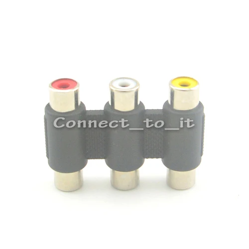 (5 шт./партия) RCA адаптер 3 AV Аудио Видео переходник Мама мама разъем|connector
