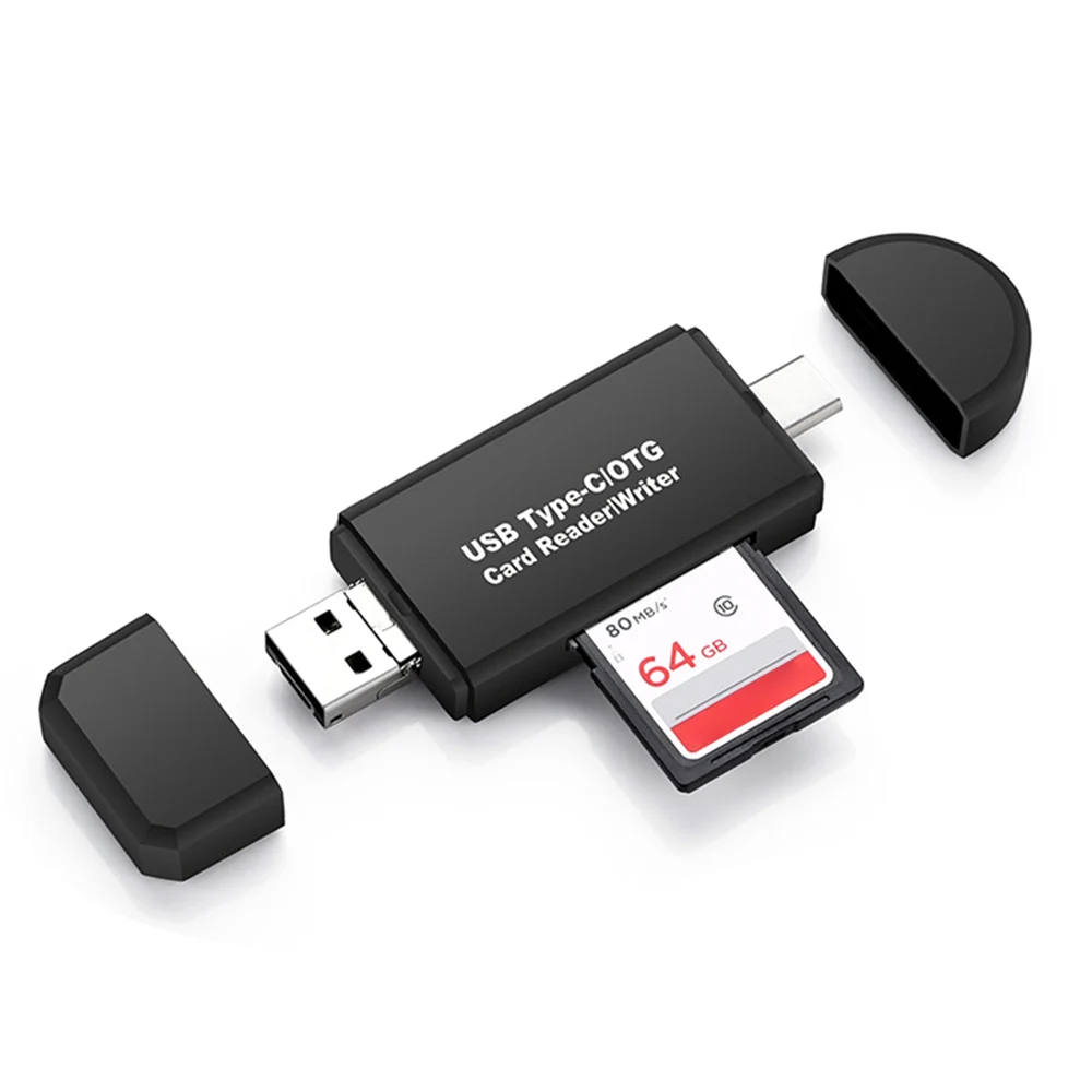 Type C Micro USB 3 в 1 OTG Кардридер высокоскоростной USB2.0 Универсальный TF SD для Android