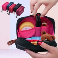 portable nylon waterproof small cosmetic bag women practical travel organizer bag necessaries toilet makeup bag