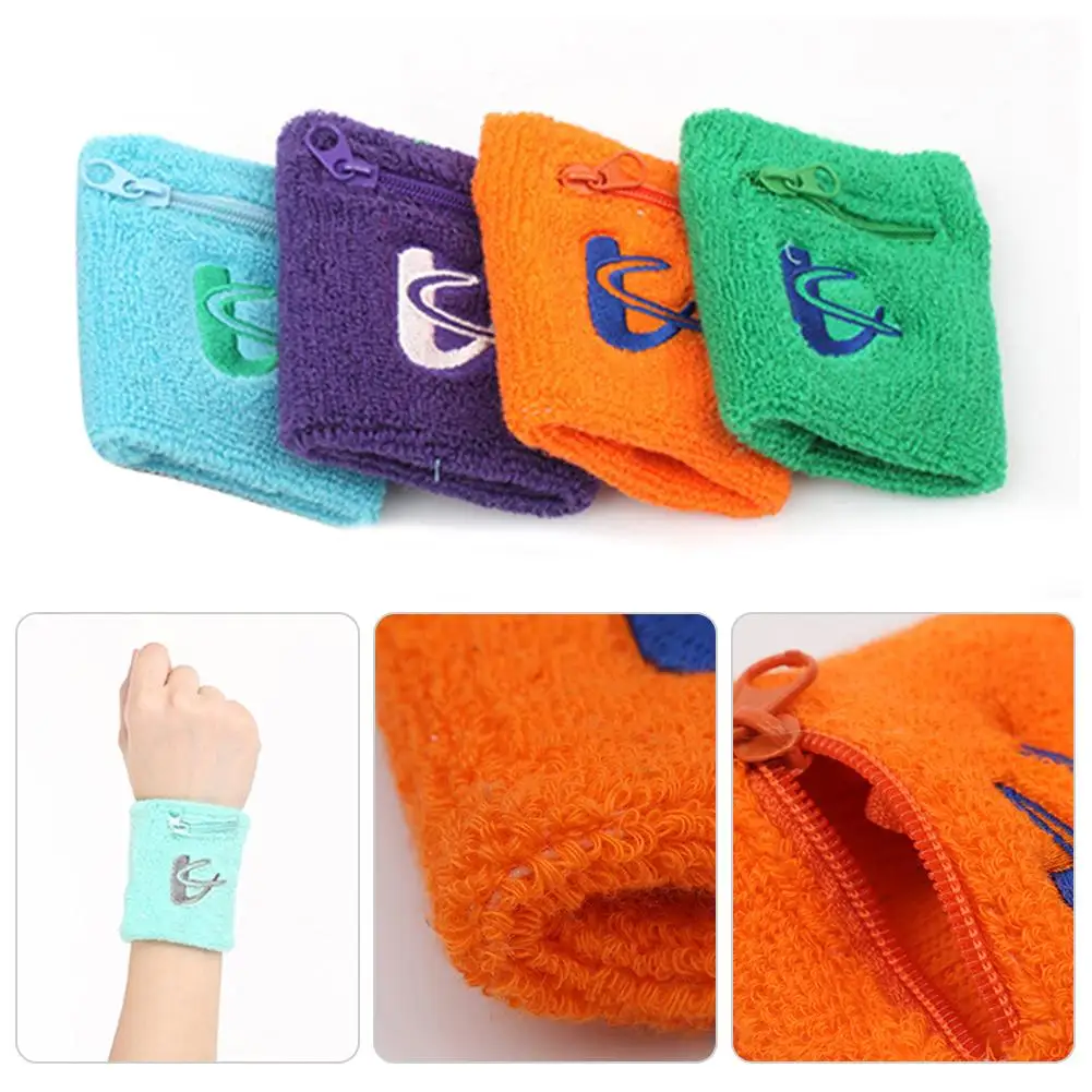 4 шт. хлопок пот абсорбирующее полотенце Запястье Бумажник браслета на запястье