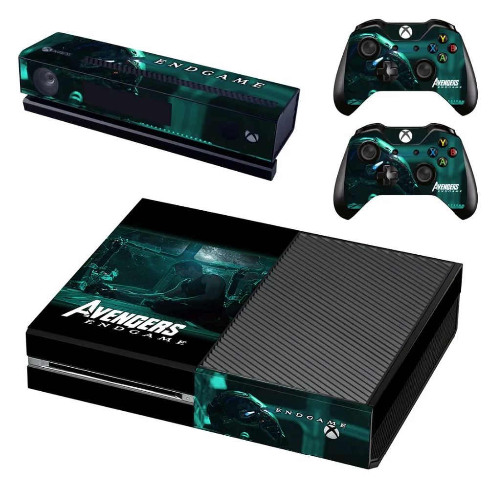Наклейка из кожи мстителя s для Xbox One консоль Kinect 2 контроллеров с двумя