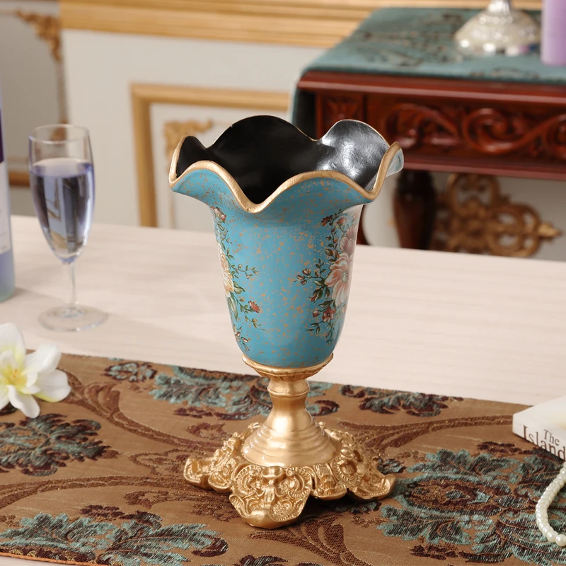 Декоративная Цветочная ваза для европейской дворной комнаты винтажная