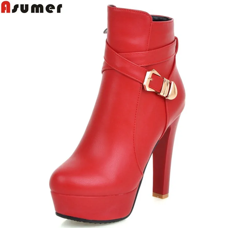 ASUMER/большой размер 33 -43 Демисезонные женские ботинки высокого качества ботильоны