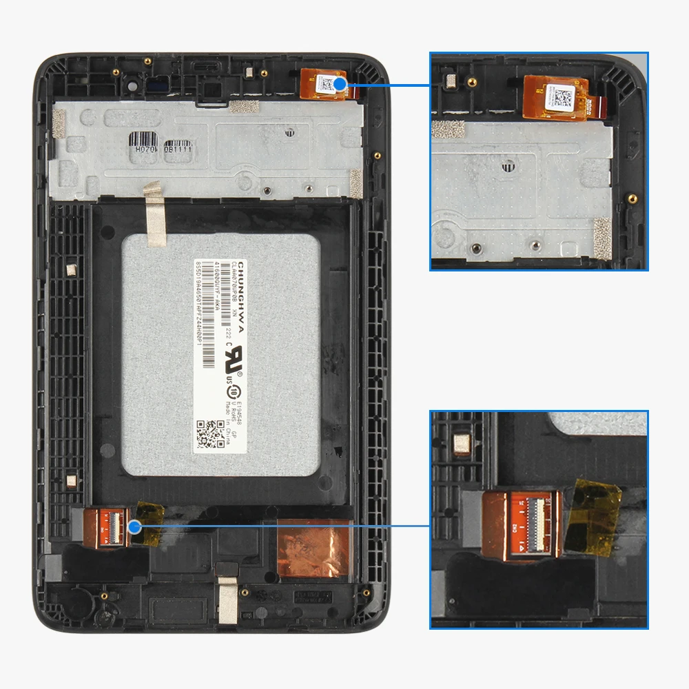 

SRJTEK Matrix For Lenovo TAB A7-50 A3500 A3500-HV A3500-F LCD Display Touch Screen Digitizer Sensor Panel Assembly with Frame