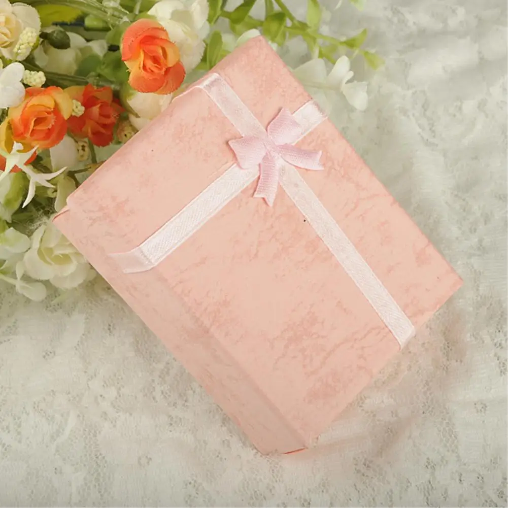 9x7x3cm Pink 1 шт. коробка для хранения ювелирных изделий черное ожерелье коробка для кольца Подарочная коробка бумажная коробка для украшений Упаковка браслет серьги дисплей с губкой - Цвет: 9x7x3cm Pink