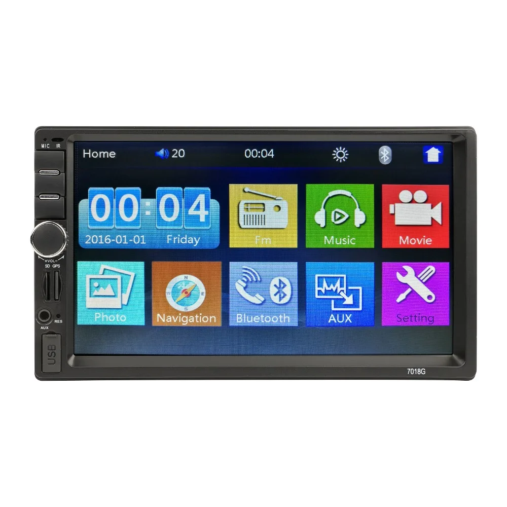 7018G 7 дюймовый автомобильный двойной Din MP5 с GPS камерой заднего вида Bluetooth
