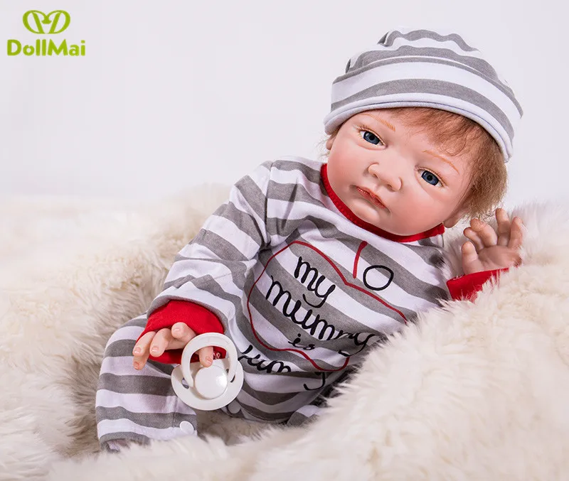 

48cm Soft Body Silicone Reborn Baby Doll Toy For Girls NewBorn Girl Baby Birthday Gift To Child Bedtime Early Education Toy