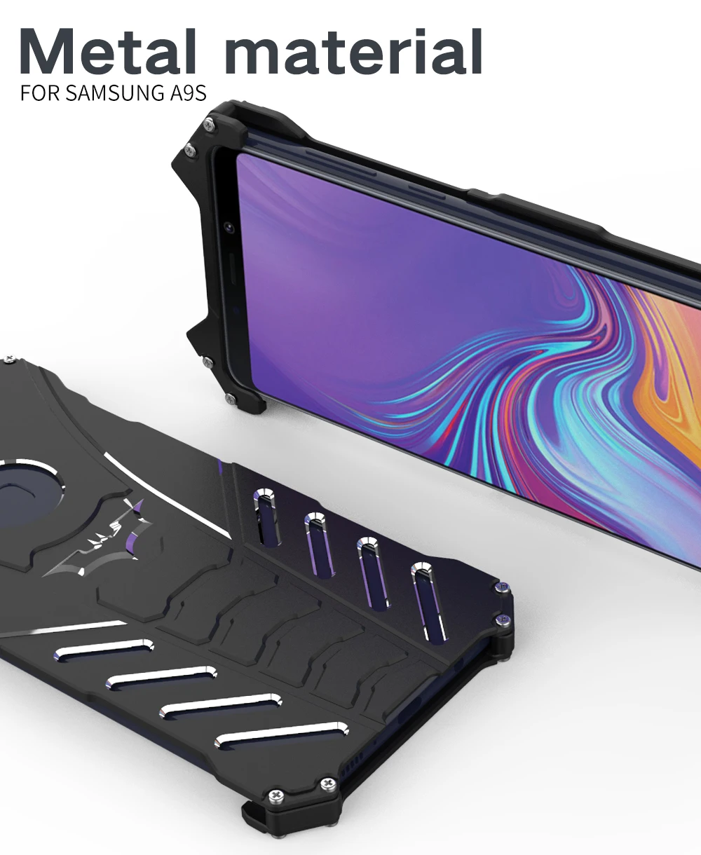 Роскошный Металлический бронированный чехол R-Just Batman из алюминия для samsung S9 S8 Plus S7 S6 Edge A9 Star A9S C5 C7 C9 Pro Note 9 8 7