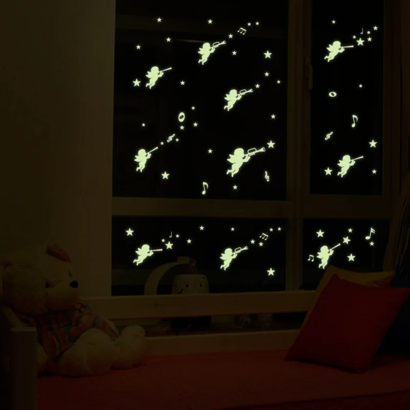 Diy Luminous Cartoon Demon Wall Sticker Glowing Stars Ceiling Poster Light Switch Stickers Glow in the Dark Wallstickers | Дом и сад
