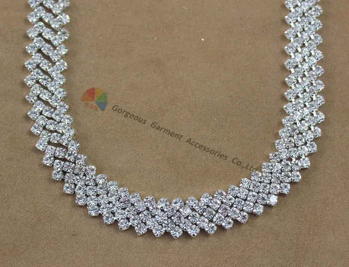 1Yard 15mm Sparkly Close set Czech clear crystal rhinestone chain Diamante Trim in Silver For DIY Browbands Wedding dress Making | Дом и сад