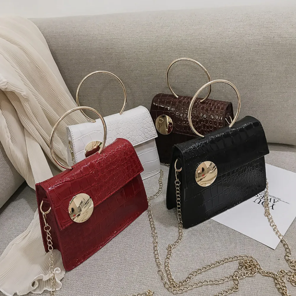 Женская сумка мессенджер из лакированной кожи на цепочке|Сумки с ручками| |