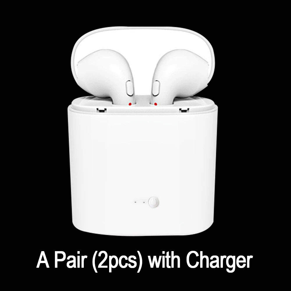 White white Dock I7 TWS Bluetooth наушники 5,0 зарядная док-станция настоящие беспроводные наушники для Apple iPhone 6S 7 8 x samsung Xiaomi Mi huawei Honor sony - Цвет: White white Dock
